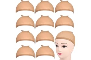 ZYOMVUN Parrucca Tappi, 10 pezzi Calotte per parrucche per uomo e donna, Calotte per Parrucche di Nylon, UnisexCopricapo Elastici a Rete, Copricapo di Parrucche per Uomini e Donne, nude