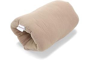 HOBEA-Germany Ministillkissen Arm-Stillkissen kleines Stillkissen für unterwegs Stillmuff Reisestillkissen in verschiedenen Designs, Modell: Musselin Taupe