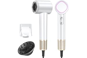 HEXTEK secador pelo ionico, secador pelo profesionall, 500 millones de iones negativos, motor sin escobillas 160.000 RPM para un secado rápido,sèche cheveux viaje compacto,bajo nivel de ruido (Blanco)