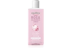 Equilibra, Tonico Rosa Ialuronica, Tonico Viso, Pelli Sensibili, con Estratto di Rosa Damascena, Acido Ialuronico Medio-Alto peso, Acqua di Hamamelis, e Fattore Idratante Naturale (NMF), 200ml