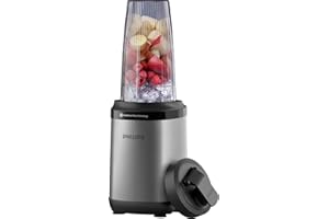 VERSUNI Philips Blender z serii 5000 – o mocy 800 W, Technologia ProBlend Plus, Odłączane ostrza, Łatwy do czyszczenia Elegancki i kompaktowy design, Duży kielich, Czarny i stal nierdzewna (HR2764/00)