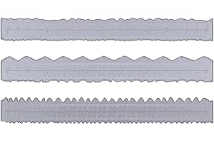 ‎YOSOO HEALTH GEAR Yosoo Health Gear 3-Teiliges Deckle-Lineal Set aus Kohlenstoffstahl, Unregelmäßige Kanten für DIY-Prägung, Dekoratives Messgerät für Karton und Metall