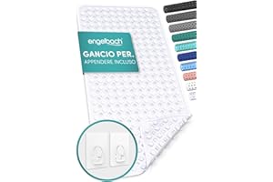 Engelbach® Tappeto vasca antiscivolo 88x40cm - Con 2 ganci per asciugatura rapida - Senza BPA, antimuffa, antibatterico e lavabile in lavatrice