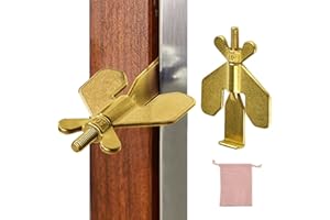 CAEEKER Portable Door Lock Travel Lock, Additional Safety and Privacy Lock, Home Security Door Locker Travel Lockdown, Stainless Steel Add Extra Locks - Anti-Theft, Prevent Unauthorized Entry (Gold)