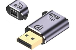 SHANFEILU Adaptateur DP â Mini DP Mini DisplayPort 1.4 Adaptateur 8K@60Hz DP mâle â Mini DP Femelle Extension connecteur Trou et indicateur LED pour projecteur Ordinateur Portable Moniteur