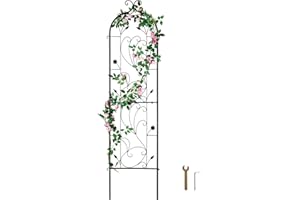 VEVOR Treillis Jardin pour Plantes grimpantes, 38 x 152 cm, Treillis Fleurs de Jardin en métal antirouille, Treillis décoratif de rosiers grimpants extérieur, Support concombres, pour Cours, pelouses