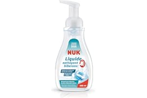 Nuk Liquide nettoyant spécial biberons, 380 ml, Produit idéal pour le nettoyage des biberons, tétines et accessoires, Sans parfum, pH neutre, Flacon 100 % recyclé 10751453