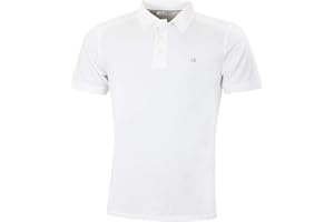 Calvin Klein Mens 2025 Campus 3 Button Ribbed Collar Golf Polo Shirt