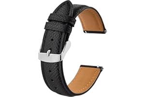 BISONSTRAP Bracelets de Montres en Cuir Texturé, Remplacement Dégagement Rapide pour Femme Homme, 18mm 20mm 22mm