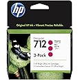 HP 712 3ED78A 3-pack Magenta 29-ml Genuine HP Ink Cartridge with Original HP Ink, for DesignJet T650, T630, T250, T230 & Studio Large Format Plotter Printers and HP 713 DesignJet Printhead