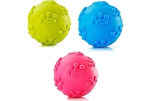 ZHXMALL 3 Stück Hundespielzeug Ball,Quietsche Ball,Hund Kauspielzeug Bälle,Bälle Gummi,Hundeball Schwimmfähig(Blau, Rosa, Grün)