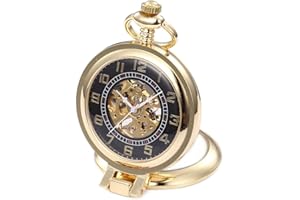 Infinite U Unique Loupe Angle Droit de Haute Qualité Noir Chiffre Romains en Acier Mécanique Montre de Poche Pendentif Collier