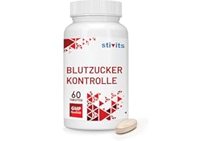 ‎STIVITS Blutzucker Regulierung – Vegane Tabletten mit Biotin & Chrompicolinat, Zimt, Berberin, Roter Reis & Bockshornklee – 60 Tabletten zur Unterstützung von Blutzuckerspiegel, Stoffwechsel & Haut-Haare-Näge