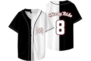 OutofGas Kpop Stray Kids Domin ATE World Tour 8 Baseball Jersey Bangchan LeeKnow Hyunjin Felix Unisex Fashion Short Sleeve