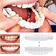 ZHANGZHIYUA Temporary Denture Reusable Adult Snap on Perfect Smile Top And Bottom Teeth To Whitening Denture Fit Flex Cosmetic Teeth Comfortable Veneer Cover Dental Care,TOP+BOTTOM