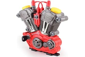 Brigamo 1183 - Set di Attrezzi per Bambini, Cassetta degli Attrezzi per Bambini, con Attrezzi Giocattolo, costruisci Il Tuo Motore funzionante con Luce e Suono