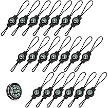 20 Bussole Portachiavi Con Cordino - Per Zaini, Giacche E Attività Outdoor - Design Compatto E Funzionale - Foto 3