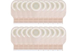 Daisyleaf 20 PCS Colostomy Bags, Ostomy Supplies, One Piece Drainable Pouch with Closure for Ileostomy Stoma Care, Cut-to-Fit