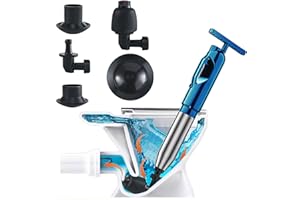 BLOGLOER Desatascador Tuberías a Presion con Barómetro y Aire Comprimido, Desatascador WC de Inodoro, 2026 Actualización para Lavabo Bañera Ducha (Azul)