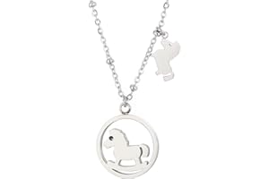 Qings Precioso Collar Troyano Collar Merry-go-Round Plata Oro Rosa Oro para Niños y Niñas