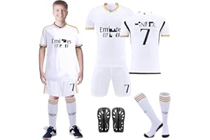 Wirhaut Fußballtrikots für Kinder Neue Saison Hause/Auswärts Fußball Trikots Shorts Socken Set für Kinder Nr.7 /Nr.5 Trikot, Fussball Jersey Trainingsanzug für Kinder Jungen
