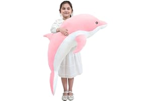Kekeso Dauphin Jouets en Peluche Belle Peluche Douce Animal éTreignant Oreiller Dauphin PoupéEs pour Enfants Filles Dormir Coussin Cadeau (100cm/39.37in, Rose)