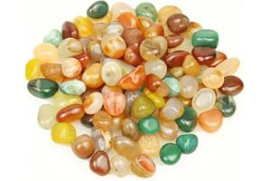 TAIYOU 500g Mélange Pierres Roulées Naturelles Polie Irrégulière Pierre Décorative Pierres Semi-précieuses Petites Pierre D'agate pour Décoration Table Pots Vases Jardins Aquariums