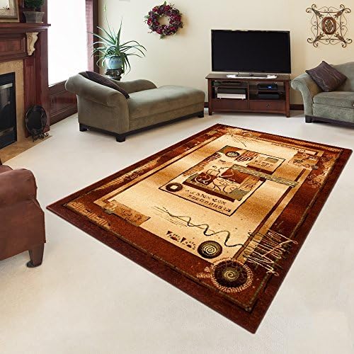 Rug ROYAL Brown Modern Design Best Price High Quality Living Room S - XXL Frame Pattern 140 x 190 cm (4ft7" x 6ft3")
