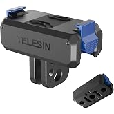 TELESIN DJI Osmo Action 5 Pro/4/3 & OSMO 360 i&ccedil;in manyetik hızlı bırakma adapt&ouml;r&uuml; montajı, 2'si 1 arada katlanabilir taban, 1