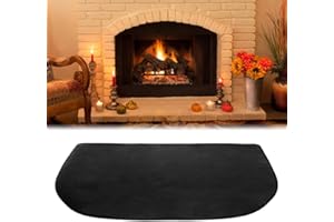 Tappeto Ignifugo per Camino, FGJCJ 100x50cm Tappetino Ignifugo, Durevole Tappeto Camino, Semi-circolare Tappeto per Stufa a Legna per Sicurezza Antincendio per Interni ed Esterni