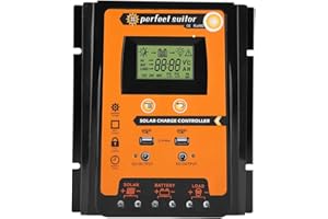 EBTOOLS pour r gulateur mppt panneau solaire 12V / 24V 30A50A Régulateur de Charge Solaire Régulateur de Batterie à Panneau Double Affichage LCD à Cristaux Liquides(70A)