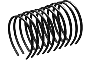 NAILGELER 10 Pezzi Cerchietto per capelli, Cerchietto Capelli in Plastica con Denti, Cerchietti Semplici con Dente Fasce, Denti Fasce per Capelli Sottili Cerchietti Fai Da Te per Ragazze Donne Uomini, 8mm