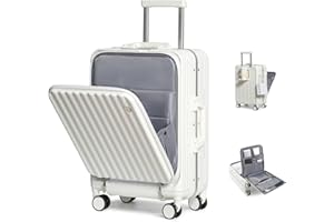 Sea choice Valigia Bagaglio a Mano con Tasca Frontale per Laptop 20" PC Valigia Trolley da cabina Porta con USB, 4 Rotelle con lucchetto TSA, Porta bicchieri