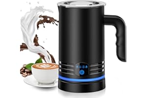 HAPPHOOH Mousseur à lait électrique 4 en 1, Technologie magnétique, Mousse de lait Chaude et Froide Affichage LED, Arrêt Automatique, Intérieur Antiadhésif pour CaféLatte