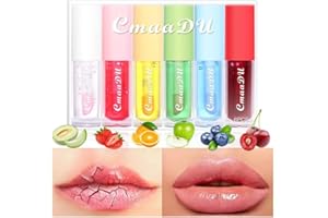 WESMAT 6 pezzi di set di smalto che cambia colore, sapore frutta, rossetto idratante per prevenire labbra secche