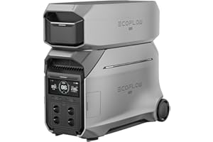 EF ECOFLOW DELTA Pro 3 estación de energía portátil con batería adicional, 8 kWh, salida CA 230 V 4000 W, generador solar para uso doméstico, camping, autocaravanas y exteriores