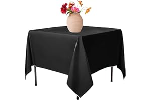 Elegant Event Essentials-Polyester Square Table Plain Cloth/Cover – For Home Décor Wedding Parties Dining Table Cafe Restaurant & Banquet- Stain & Wrinkle-Free-Washable 30 x 30 Inch Black