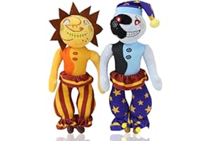 KreEzi 2PCS Peluche Moondrop Sundrop FNAF Security Breach Plush Figure, Clown Figurine Dessin Animé Peluche, Giocattolo di Peluche FNAF Regalo pour Les Fans et Les Enfants.