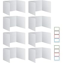 Lot De 10 Cloisons De Bureau Pliables - Brise-vue 40x30x30cm Multicolore Pour école, Bureau, Examens