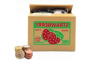 Auped Money Box Moneda Hucha Electrónica Automática Gato Blanco Savings Bank Regalo significativo para niños. (Gato Blanco Fresa)