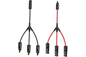 Intckwan Y-Connettore Pannello Solare(1 a 3), Ip67, F/M/M/M e M/F/F/F, Distributore di Cavi per Pannelli Solari, Compatibile con Connettori Fotovoltaici da 2,5 mm2-6 mm2(1 Rosso + 1 Nero)