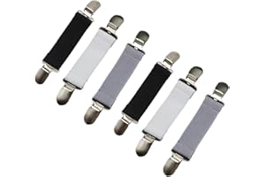LOKXMVE 6 Pezzi Clip per Maglioni, Elastici, Cardigan e Vestiti - Metallo e Fibra di Poliestere per Camicie