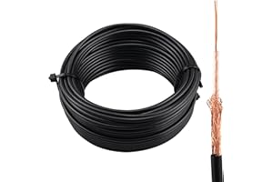 urcianow Cavo RG174 15 M Cavo Coassiale RG174 Bassa Perdita 50 Ohm per Antenna, Radio, Segnale, Prolunga RG-174 Matassa per Applicazioni Militari e Industriali