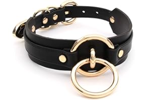 lalatia Handmade Women O Ring Faux Leather Choker