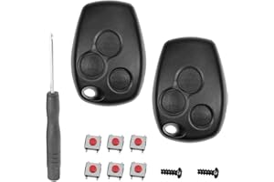 SLshiBo 2 Pièces Télécommande Renault 3 Boutons Coque de Clé sans Lame de Voiture Renault avec 6 Switchs pour Renault Kangoo Modus Clio Master Trafic Twingo Switch Dacia und Duster Vivaro Espace