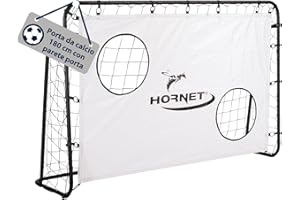 Hudora Hornet 180 Football Goal with Goal Wall - Outdoor for Children and Adults - Goal with Removable Net & Two Reinforced Shot Holes - Weatherproof for Training and Leisure