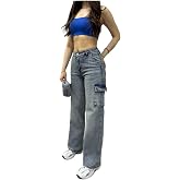 BİKELİFE Kadın Soluk Efekt Vintage Y&uuml;ksek Bel Wide Leg Kargo Pantolon-1
