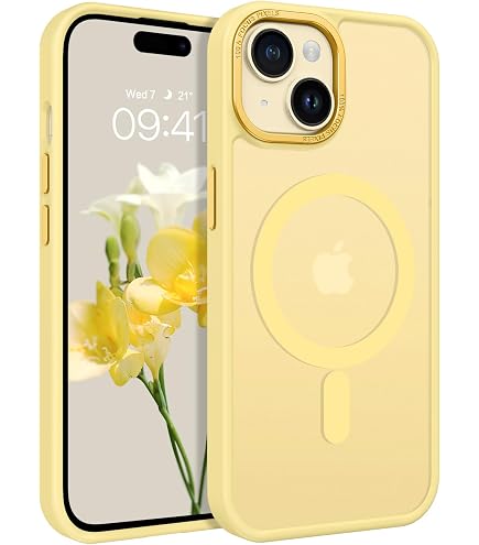 MyGadget Handyhülle Für IPhone 15, Gelb, Mit Kameraschutz, Stoßfest & Kratzfest, Aus Silikon & Microfaser