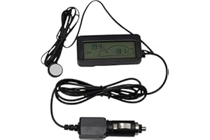 SISINKAL 12V Auto LCD Digital Display Thermometer Innen und Außen Temperatur Messgerät Meter für alle 12V Fahrzeuge, für genaue Temperaturüberwachung in Autos, LKWs, Vans und Wohnmobilen (rot)