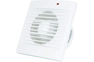 Hon&Guan 120mm Badlüfter, 150m³/h Abluftventilator, Leise Ventilator mit EU-Stecker, für Badezimmer, Küche, Wohnzimmer, Schlafzimmer, Decke, Weiß